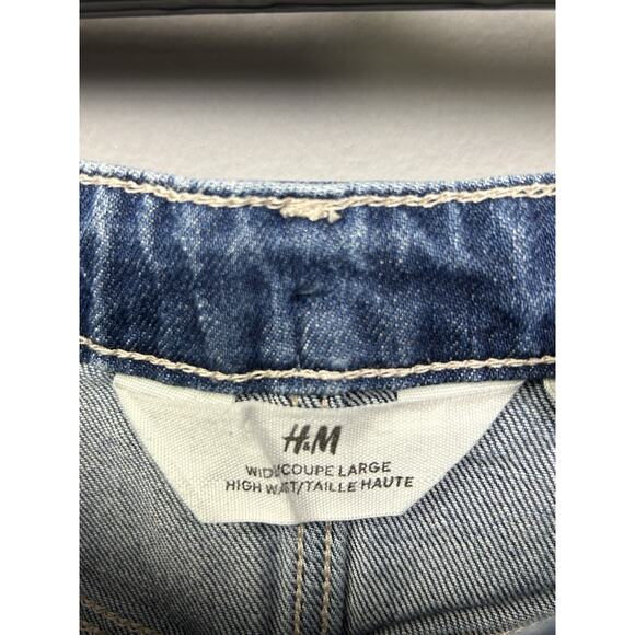H&M Wide Leg Hi Waist Jeans Girls 20 Womens 2 Blue Denim Hippie‎ Festival - Picture 5 of 9